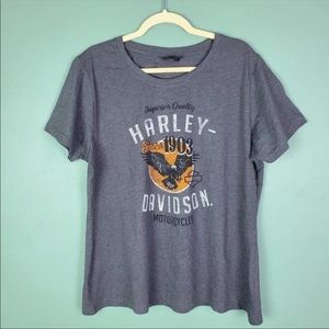 Harley Davidson Motorcycle Gray Oconomowco Wisconsin Eagle Shirt Size 3XL